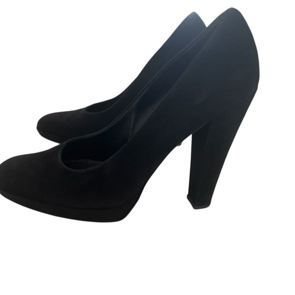 Gucci Vintage Black Suede Pumps Size 7 Platform Classic elegant style - Picture 2 of 8